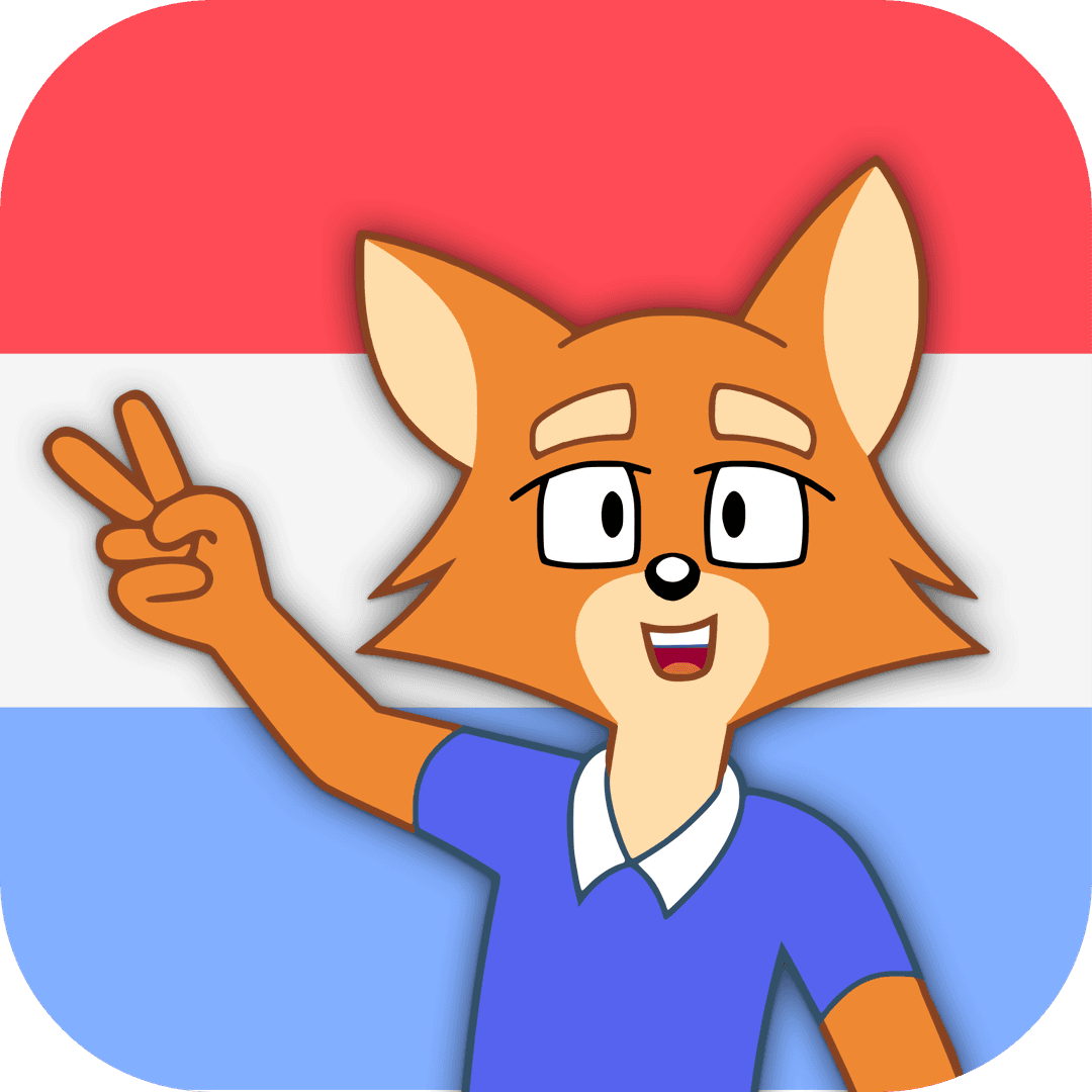 Icône de l'application Aurelux : un renard devant le drapeau luxembourgeois